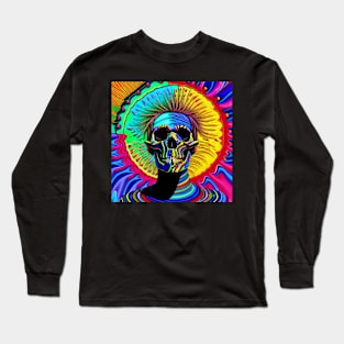 Vibrant Trippy Skull Art 59 Long Sleeve T-Shirt